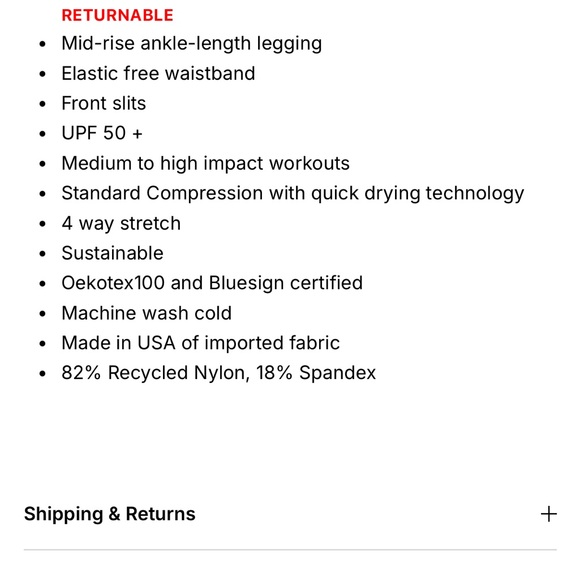 Lanston Sport Renew Split Legging Sz M - Picture 5 of 8